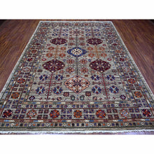 Load image into Gallery viewer, 8&#39;x10&#39;3&quot; Argos Gray, Soft And Shiny Wool, Hand Knotted, Vegetable Dyes Afghan Super Kazak All Over Design Oriental Rug FWR534534