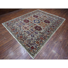 Load image into Gallery viewer, 8&#39;x10&#39;3&quot; Argos Gray, Soft And Shiny Wool, Hand Knotted, Vegetable Dyes Afghan Super Kazak All Over Design Oriental Rug FWR534534