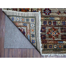 Load image into Gallery viewer, 8&#39;x10&#39;3&quot; Argos Gray, Soft And Shiny Wool, Hand Knotted, Vegetable Dyes Afghan Super Kazak All Over Design Oriental Rug FWR534534