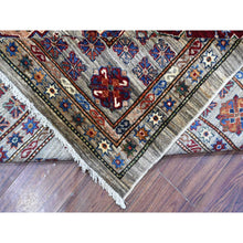 Load image into Gallery viewer, 8&#39;x10&#39;3&quot; Argos Gray, Soft And Shiny Wool, Hand Knotted, Vegetable Dyes Afghan Super Kazak All Over Design Oriental Rug FWR534534