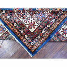 Load image into Gallery viewer, 8&#39;2&quot;x9&#39;10&quot; Trypan Blue, Afghan Super Kazak All Over Tribal Geometric Pattern, All Wool, Hand Knotted, Natural Dyes Oriental Rug FWR534540