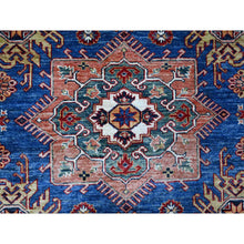 Load image into Gallery viewer, 8&#39;2&quot;x9&#39;10&quot; Trypan Blue, Afghan Super Kazak All Over Tribal Geometric Pattern, All Wool, Hand Knotted, Natural Dyes Oriental Rug FWR534540