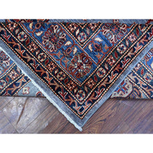 Load image into Gallery viewer, 8&#39;x10&#39; Tufts Blue, Hand Knotted, Afghan Super Kazak With Tribal Motifs All Over Design, Densely Woven, Vegetable Dyes, Oriental Rug FWR534546