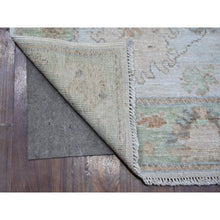 Load image into Gallery viewer, 2&#39;9&quot;x15&#39;4&quot; Timberwolf Gray, Tribal Flower And Leaf Pattern All Over, Afghan Angora Oushak, Wool Weft, Hand Knotted, Natural Dyes, XL Runner Oriental Rug FWR534606