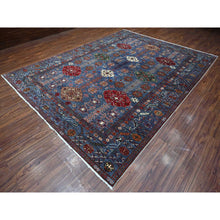 Load image into Gallery viewer, 9&#39;x12&#39; Marengo Gray, 100% Wool, Hand Knotted, Vegetable Dyes, Afghan All Over Tribal Motifs Super Kazak Oriental Rug FWR534612