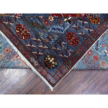 Load image into Gallery viewer, 9&#39;x12&#39; Marengo Gray, 100% Wool, Hand Knotted, Vegetable Dyes, Afghan All Over Tribal Motifs Super Kazak Oriental Rug FWR534612