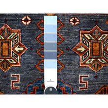 Load image into Gallery viewer, 9&#39;x12&#39; Marengo Gray, 100% Wool, Hand Knotted, Vegetable Dyes, Afghan All Over Tribal Motifs Super Kazak Oriental Rug FWR534612