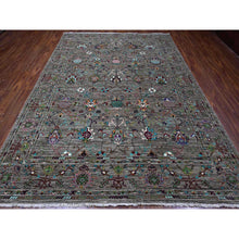 Load image into Gallery viewer, 8&#39;1&quot;x11&#39;2&quot; Thunder Gray, Afghan Sultani Pomegranate Design, Vegetable Dyes, Hand Knotted, All Wool, Oriental Rug FWR534654