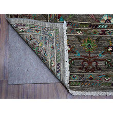 Load image into Gallery viewer, 8&#39;1&quot;x11&#39;2&quot; Thunder Gray, Afghan Sultani Pomegranate Design, Vegetable Dyes, Hand Knotted, All Wool, Oriental Rug FWR534654