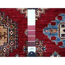 Load image into Gallery viewer, 7&#39;9&quot;x9&#39;9&quot; Cereza Red With Shoji White, Afghan Super Kazak All Over Design With Central Medallion, Vegetable Dyes, Pure and Velvety Wool, Hand Knotted, Oriental Rug FWR534660