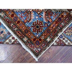 8'1"x10'1" Elephant Gray, Hand Knotted, Afghan Super Kazak Tribal Medallions, Vegetable Dyes, Soft Wool, Oriental Rug FWR534666