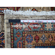 Load image into Gallery viewer, 8&#39;1&quot;x10&#39;1&quot; Elephant Gray, Hand Knotted, Afghan Super Kazak Tribal Medallions, Vegetable Dyes, Soft Wool, Oriental Rug FWR534666