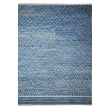 Load image into Gallery viewer, 12&#39;x16&#39;1&quot; Alaskan Blue, Hand Knotted, Wool On Wool Foundation, Natural Dyes, All Over Hexagon Pattern, Pure Wool, Marmoucha Inspired Moroccan Weave, Extra Large Oriental Rug FWR534810