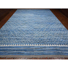 Load image into Gallery viewer, 12&#39;x16&#39;1&quot; Alaskan Blue, Hand Knotted, Wool On Wool Foundation, Natural Dyes, All Over Hexagon Pattern, Pure Wool, Marmoucha Inspired Moroccan Weave, Extra Large Oriental Rug FWR534810