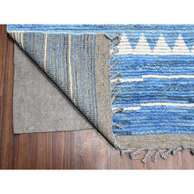 Load image into Gallery viewer, 12&#39;x16&#39;1&quot; Alaskan Blue, Hand Knotted, Wool On Wool Foundation, Natural Dyes, All Over Hexagon Pattern, Pure Wool, Marmoucha Inspired Moroccan Weave, Extra Large Oriental Rug FWR534810