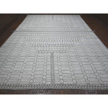 Load image into Gallery viewer, 11&#39;9&quot;x15&#39;8&quot; Eider White, Natural Dyes, Soft and Shiny Wool, Moroccan Weave Inspired With Beni Ourain Open Field Design, Hand Knotted Wool On Wool Foundation, Oversized Oriental Rug FWR534816