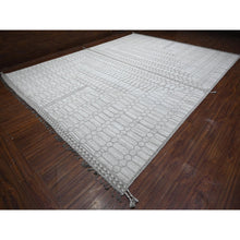 Load image into Gallery viewer, 11&#39;9&quot;x15&#39;8&quot; Eider White, Natural Dyes, Soft and Shiny Wool, Moroccan Weave Inspired With Beni Ourain Open Field Design, Hand Knotted Wool On Wool Foundation, Oversized Oriental Rug FWR534816