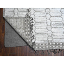 Load image into Gallery viewer, 11&#39;9&quot;x15&#39;8&quot; Eider White, Natural Dyes, Soft and Shiny Wool, Moroccan Weave Inspired With Beni Ourain Open Field Design, Hand Knotted Wool On Wool Foundation, Oversized Oriental Rug FWR534816