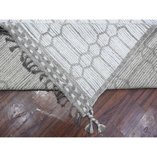 Load image into Gallery viewer, 11&#39;9&quot;x15&#39;8&quot; Eider White, Natural Dyes, Soft and Shiny Wool, Moroccan Weave Inspired With Beni Ourain Open Field Design, Hand Knotted Wool On Wool Foundation, Oversized Oriental Rug FWR534816