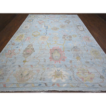 Load image into Gallery viewer, 10&#39;x13&#39;6&quot; Ice Blue, Soft Wool Weft, Natural Dyes, Rural All Over Elements Design, Hand Knotted, Afghan Angora Oushak, Oriental Rug FWR534900