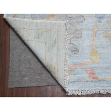 Load image into Gallery viewer, 10&#39;x13&#39;6&quot; Ice Blue, Soft Wool Weft, Natural Dyes, Rural All Over Elements Design, Hand Knotted, Afghan Angora Oushak, Oriental Rug FWR534900