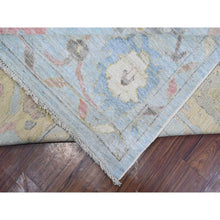 Load image into Gallery viewer, 10&#39;x13&#39;6&quot; Ice Blue, Soft Wool Weft, Natural Dyes, Rural All Over Elements Design, Hand Knotted, Afghan Angora Oushak, Oriental Rug FWR534900