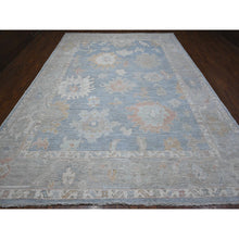 Load image into Gallery viewer, 9&#39;8&quot;x13&#39;5&quot; Oxford Gray, Village Flower And Leaf Design, Natural Dyes, Wool Weft, Hand Knotted Afghan Angora Oushak, Oriental Rug FWR534918