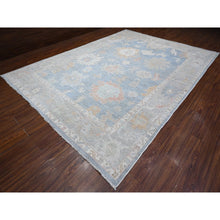 Load image into Gallery viewer, 9&#39;8&quot;x13&#39;5&quot; Oxford Gray, Village Flower And Leaf Design, Natural Dyes, Wool Weft, Hand Knotted Afghan Angora Oushak, Oriental Rug FWR534918