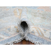 Load image into Gallery viewer, 9&#39;8&quot;x13&#39;5&quot; Oxford Gray, Village Flower And Leaf Design, Natural Dyes, Wool Weft, Hand Knotted Afghan Angora Oushak, Oriental Rug FWR534918