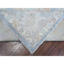 Load image into Gallery viewer, 9&#39;8&quot;x13&#39;5&quot; Oxford Gray, Village Flower And Leaf Design, Natural Dyes, Wool Weft, Hand Knotted Afghan Angora Oushak, Oriental Rug FWR534918