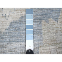 Load image into Gallery viewer, 9&#39;8&quot;x13&#39;5&quot; Oxford Gray, Village Flower And Leaf Design, Natural Dyes, Wool Weft, Hand Knotted Afghan Angora Oushak, Oriental Rug FWR534918