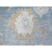 Load image into Gallery viewer, 9&#39;8&quot;x13&#39;5&quot; Oxford Gray, Village Flower And Leaf Design, Natural Dyes, Wool Weft, Hand Knotted Afghan Angora Oushak, Oriental Rug FWR534918