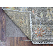 Load image into Gallery viewer, 2&#39;7&quot;x6&#39;1&quot; Nevada Gray, Hand Knotted, Wool Weft, Natural Dyes, Afghan Angora Oushak, Colorful Village Flower Elements All Over Design, Runner Oriental Rug FWR534954