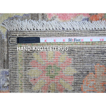 Load image into Gallery viewer, 2&#39;10&quot;x10&#39;7&quot; Vampire Gray, Hand Knotted, Wool Foundation, Vibrant Tribal Floral Motifs All Over Design, Natural Dyes, Afghan Angora Oushak, Runner Oriental Rug FWR534966