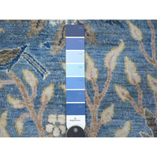 Load image into Gallery viewer, 2&#39;6&quot;x8&#39;2&quot; Ultramarine Blue, Afghan Peshawar with Birds of Paradise Vegetable Dyes, Organic Wool Hand Knotted, Runner Oriental Rug FWR534984