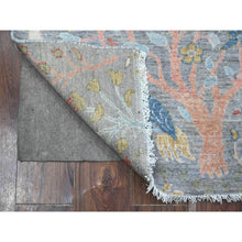 Load image into Gallery viewer, 2&#39;6&quot;x5&#39;9&quot; Dolphin Gray, Hand Knotted Natural Wool, Afghan Peshawar with Birds of Paradise, Vegetable Dyes, Runner Oriental Rug FWR534990