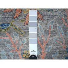 Load image into Gallery viewer, 2&#39;6&quot;x5&#39;9&quot; Dolphin Gray, Hand Knotted Natural Wool, Afghan Peshawar with Birds of Paradise, Vegetable Dyes, Runner Oriental Rug FWR534990