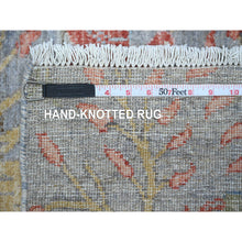 Load image into Gallery viewer, 2&#39;6&quot;x5&#39;9&quot; Dolphin Gray, Hand Knotted Natural Wool, Afghan Peshawar with Birds of Paradise, Vegetable Dyes, Runner Oriental Rug FWR534990