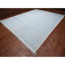 Load image into Gallery viewer, 11&#39;9&quot;x15&#39;1&quot; Little Boy Blue, Hi-Low Embossed Pile, Vibrant and Soft Wool, Hand Knotted, Moroccan Weave Ben Ourain Design Oversized Oriental Rug FWR535014