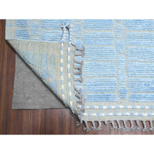 Load image into Gallery viewer, 11&#39;9&quot;x15&#39;1&quot; Little Boy Blue, Hi-Low Embossed Pile, Vibrant and Soft Wool, Hand Knotted, Moroccan Weave Ben Ourain Design Oversized Oriental Rug FWR535014