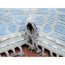 Load image into Gallery viewer, 11&#39;9&quot;x15&#39;1&quot; Little Boy Blue, Hi-Low Embossed Pile, Vibrant and Soft Wool, Hand Knotted, Moroccan Weave Ben Ourain Design Oversized Oriental Rug FWR535014