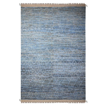 Load image into Gallery viewer, 12&#39;x18&#39;5&quot; Queen Blue, Zemmour Moroccan Weave Inspired Design, Soft and Shiny Wool Hand Knotted, Vegetable Dyes, Wool On Wool, Oversized Oriental Rug FWR535020