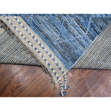 Load image into Gallery viewer, 12&#39;x18&#39;5&quot; Queen Blue, Zemmour Moroccan Weave Inspired Design, Soft and Shiny Wool Hand Knotted, Vegetable Dyes, Wool On Wool, Oversized Oriental Rug FWR535020