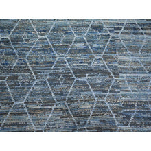 Load image into Gallery viewer, 12&#39;x18&#39;5&quot; Queen Blue, Zemmour Moroccan Weave Inspired Design, Soft and Shiny Wool Hand Knotted, Vegetable Dyes, Wool On Wool, Oversized Oriental Rug FWR535020