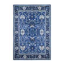 Load image into Gallery viewer, 6&#39;x8&#39;10&quot; Jeans Blue, Hand Knotted, Peshawar Mahal All Over Design, Soft and Velvety Wool, Natural Dyes, Oriental Rug FWR535056