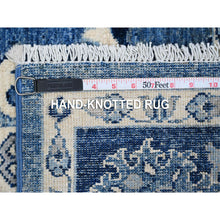 Load image into Gallery viewer, 6&#39;x8&#39;10&quot; Jeans Blue, Hand Knotted, Peshawar Mahal All Over Design, Soft and Velvety Wool, Natural Dyes, Oriental Rug FWR535056