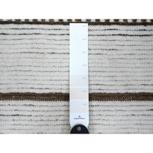 Load image into Gallery viewer, 10&#39;x14&#39;5&quot; Daisy White, Hand Knotted, Horizontal Line Pattern Moroccan Weave, Oulad Bousbaa Design, Shiny Wool, Vegetable Dyes, Oriental Rug FWR535068