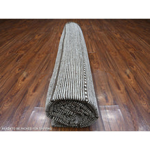 Load image into Gallery viewer, 10&#39;x14&#39;5&quot; Daisy White, Hand Knotted, Horizontal Line Pattern Moroccan Weave, Oulad Bousbaa Design, Shiny Wool, Vegetable Dyes, Oriental Rug FWR535068