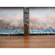 Load image into Gallery viewer, 10&#39;2&quot;x13&#39;8&quot; Dodger Blue and Burgundy Red, Hand Knotted Afghan Super Kazak With All Over Motifs, Organic Wool Vegetable Dyes, Square Oriental Rug FWR535188