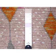 Load image into Gallery viewer, 5&#39;x8&#39;4&quot; Dark Pastel Pink, Hand Knotted Shiny Wool, Moroccan Weave Influenced Chiadma Design, Tone On Tone Natural Dyes, Oriental Rug FWR535230